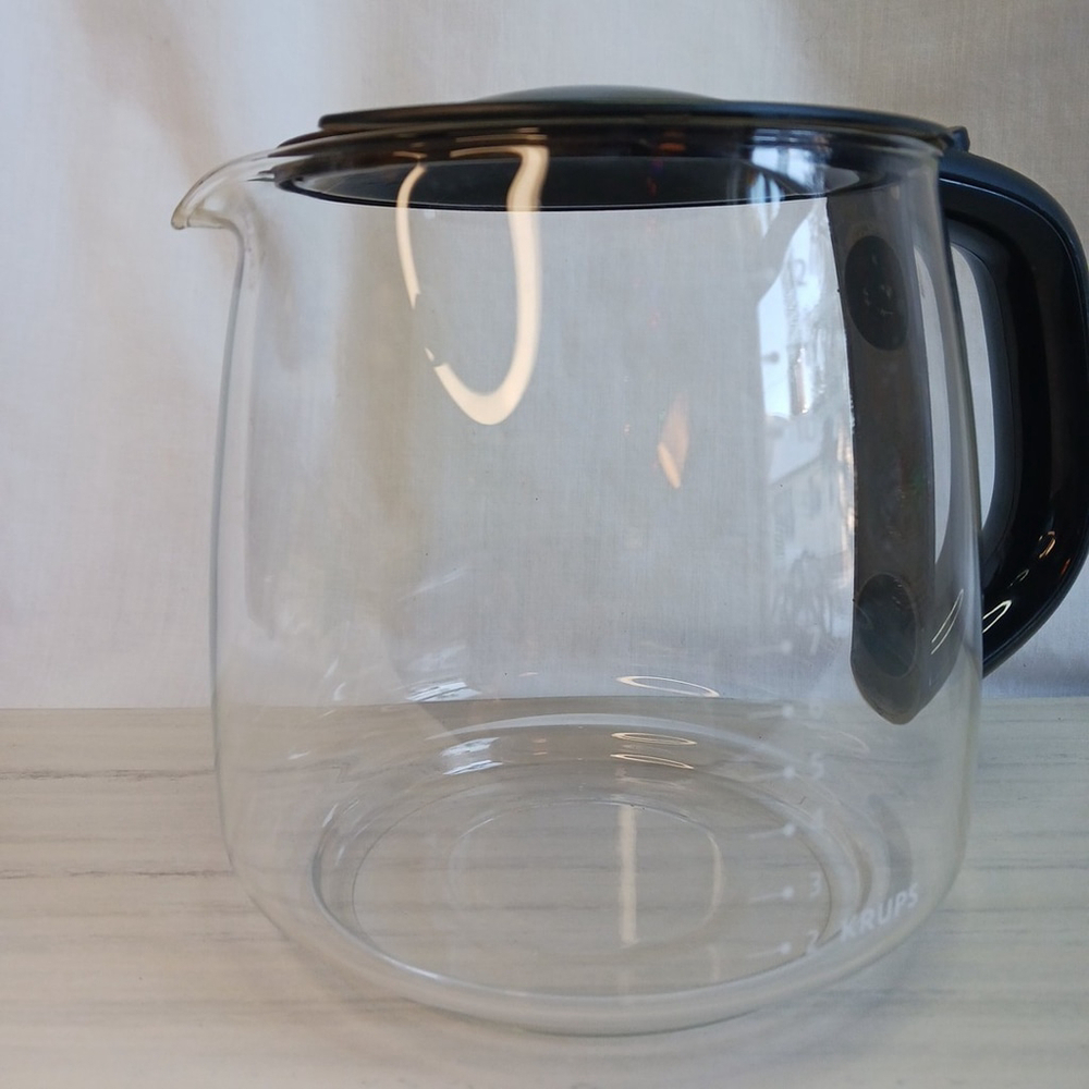 Krups 12 Cup Glass Carafe Coffee Pot Black Handle Lid